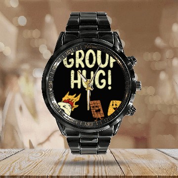 Discover Group Hug Smore Funny Camping Chocolate Marshmallow Gift Calendar Steel Band Watch