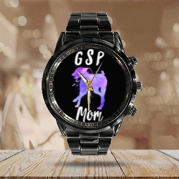 Discover GSP Mom German Shorthaired Pointer hunting Dog Mom Mama Gift 1 Calendar Steel Band Watch