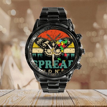 Discover Spread Kindness Inspirational Positive Butterfly Teacher Baseball Tees Calendar Steel Band Watch