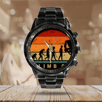 Discover Climbing Evolution Bouldering Climbing Mountaineers Calendar Steel Band Watch