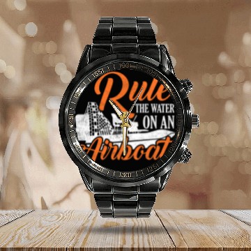 Discover Rule The Water On An Airboat Hydroplane Propeller Swamp Baseball Tees Calendar Steel Band Watch