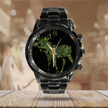 Discover PAX Marshy Camo Moose Calendar Steel Band Watch