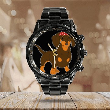 Discover Dachshund Biker Bandana Motorcycle Baseball Tees Calendar Steel Band Watch