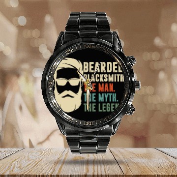 Discover Bearded Blacksmith The Man The Myth The Legend Calendar Steel Band Watch