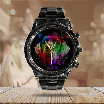 Discover Great Dane Dog with Splash Art Design Baseball Tees Calendar Steel Band Watch