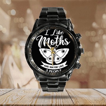 Discover Moth Insect Gift Cute Larvae Eggs 25 Calendar Steel Band Watch