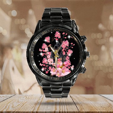 Discover Heeler Cherry Blossom Flowers Calendar Steel Band Watch