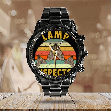Discover Moth Insect Collector Lamp Inspector Entomologist Calendar Steel Band Watch