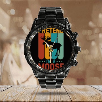 Discover Pretend im a moose halloween Calendar Steel Band Watch