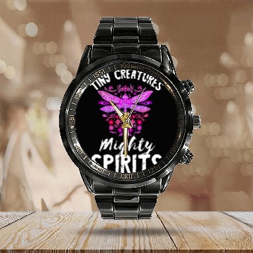 Discover Nature Insect Tiny Creatures Mighty Spirits Dragonfly Calendar Steel Band Watch