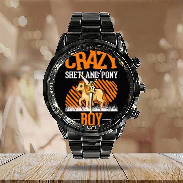 Discover crazys Shetland Pony Boy Shetty Boy Calendar Steel Band Watch