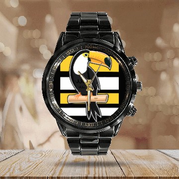 Discover Tucan Parrot Paradise Bird Bird Owners Zip Calendar Steel Band Watch