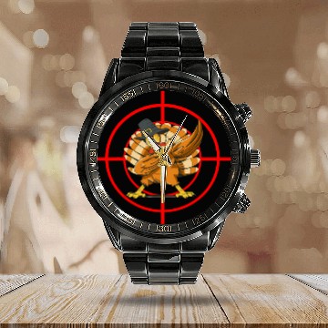 Discover Turkey Hunting targets Turkey Hunter Thanksgiving Dinner Calendar Steel Band Watch