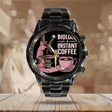 Discover Biologist caffeines Scientist Science Teacher Biology Coffee Baseball Tees Calendar Steel Band Watch