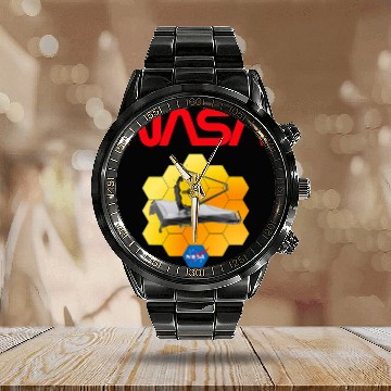 Discover Lacrosse Gift NASA James Webb Worm Insignia Logo Calendar Steel Band Watch
