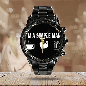 Discover Lacrosse Gift Mens Funny Wild Turkey Hunting Hunter Simple Man 21 Calendar Steel Band Watch