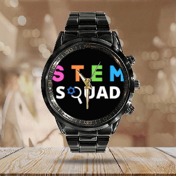 Discover STEM Squad Science Technology Engineering Math Steminist Calendar Steel Band Watch