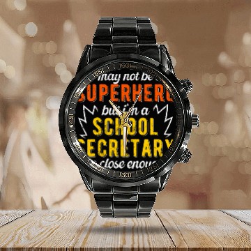 Discover Superhero 2School Secretary Funny Calendar Steel Band Watch