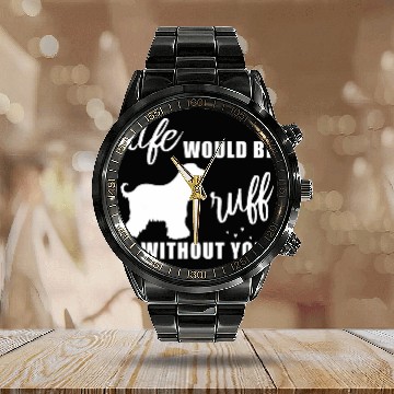 Discover Life Would Be Ruff Without You Afghan Hound Dog Lovers Calendar Steel Band Watch