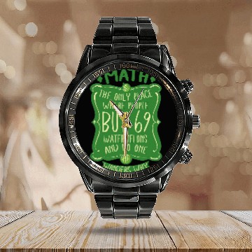 Discover Math Nerd Mathematics Mathy Calendar Steel Band Watch