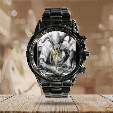 Discover Cthulhu Chef Line Cook Sea Captain In Kitchen Galley Art Calendar Steel Band Watch