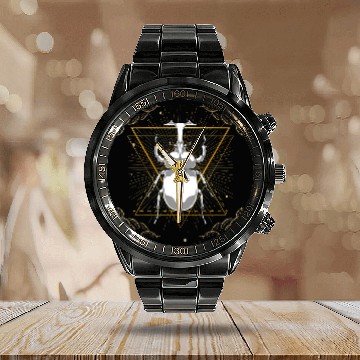 Discover Occult Insect Entomologist Beetle Animal Bug Calendar Steel Band Watch