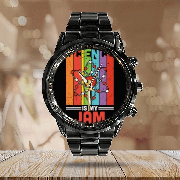 Discover Students Teacher Science My Jam 2Retro Math Science Teacher Calendar Steel Band Watch