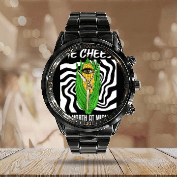Discover The Cheese Flies North at Midnight Weirdcore Corn Farmer Baseball Tees Calendar Steel Band Watch