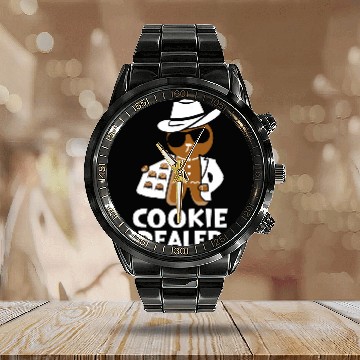 Discover Funny Cookie dealers Gingerbread Calendar Steel Band Watch