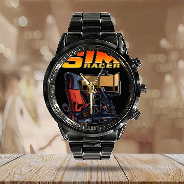 Discover Sim Racer Sim Racing Games Driving Simulator Gamer Baseball Tees Calendar Steel Band Watch