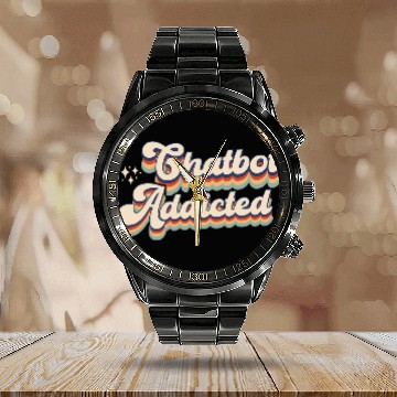 Discover Funny AI Chatbot Language Model Artificial Intelligence Calendar Steel Band Watch