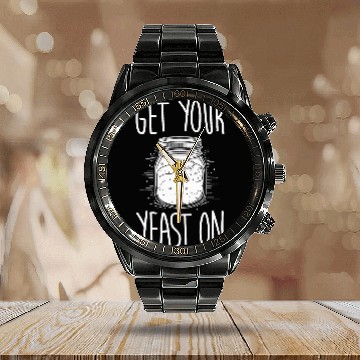 Discover Baker Sourdough Starter Bread Yeast Baking Calendar Steel Band Watch