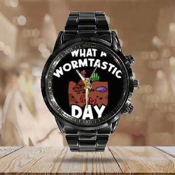 Discover Vermiculture 2Worm Farm 2Worm Lover 2Worm Composting 213 Calendar Steel Band Watch