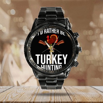 Discover Turkey Hunting Hunter Season 25 Baseball Tees Calendar Steel Band Watch