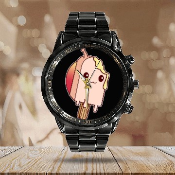 Discover Popsicle Snail Dripping Ice Cream Lovers Baseball Tees Calendar Steel Band Watch