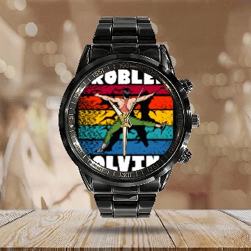 Discover Problem Solving Rock Climbing Wall Climber Bouldering Calendar Steel Band Watch