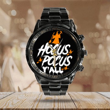 Discover Hocus Pocus Yall Witch Halloween Witch Party Quote Baseball Tees Calendar Steel Band Watch