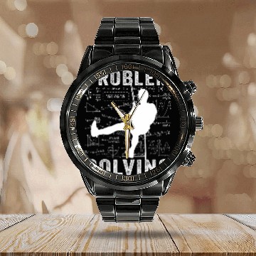 Discover Problem Solving Rock Climbing Funny Canyoneering Lovers Calendar Steel Band Watch