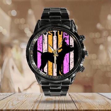 Discover Funny Cane Corso Halloween In Witch Hat Silhouette Vintage Baseball Tees Calendar Steel Band Watch