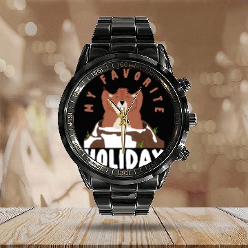 Discover My Favorite Holiday Ground Pig Squirrel Groundhog Baseball Tees Calendar Steel Band Watch