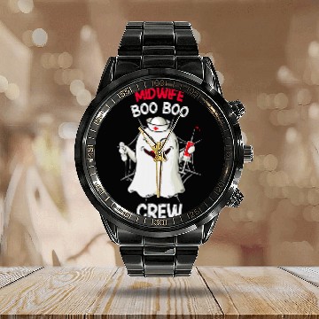 Discover Midwife Boo Boo Crew Nursing Halloween nurses Costume Calendar Steel Band Watch