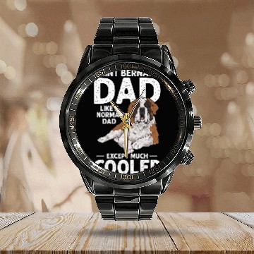 Discover Mens Saint Bernard Dog Dad St  Bernard Dad Calendar Steel Band Watch