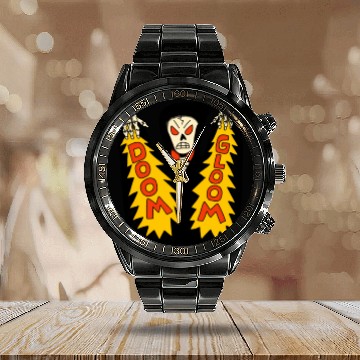 Discover Dooom and Gloom Calendar Steel Band Watch