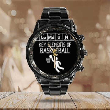 Discover Periodic Table of Elements funny basketball design Baseball Tees Calendar Steel Band Watch
