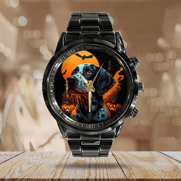Discover Funny german shorthaired pointer Cute Halloween 1 Calendar Steel Band Watch