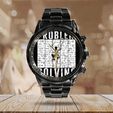 Discover Problem Solving Math Bouldering Climber Rock climbing Mounta Calendar Steel Band Watch