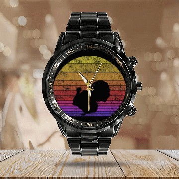 Discover Turkey Hunting Retro Bird Hunter 21 Calendar Steel Band Watch