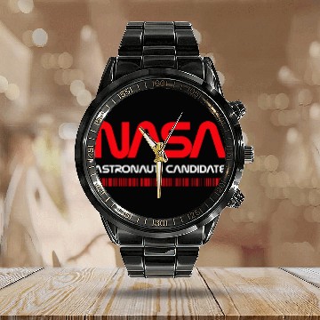 Discover Lacrosse Gift NASA Worm Logo Astronaut Candidate Baseball Tees Calendar Steel Band Watch
