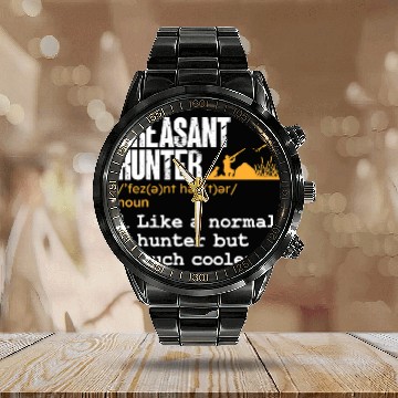 Discover Pheasant Hunter Definition Upland Bird Hunting Calendar Steel Band Watch