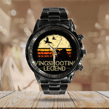Discover Pheasant Hunting Wingshooting Legend Upland Bird Hunting Zip Calendar Steel Band Watch